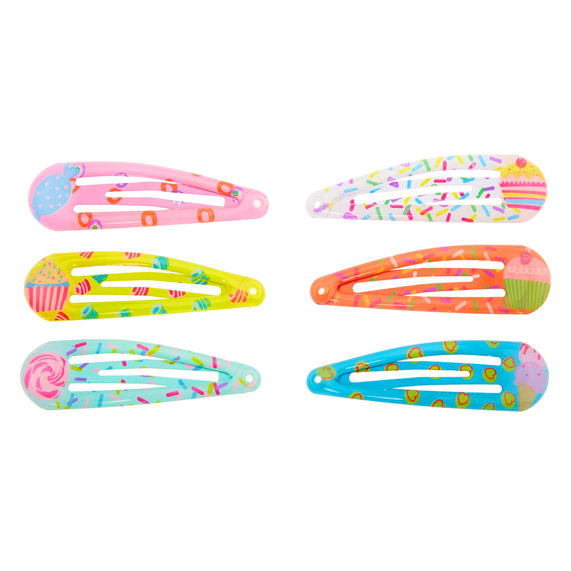 Claire's Club Sweet Treat Snap Hair Clips - 6 Pack,