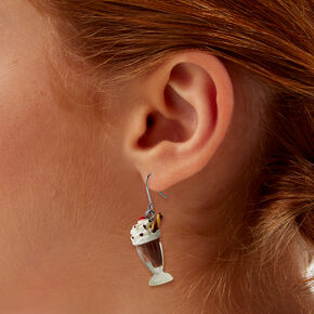 Silver 1&quot; Chocolate Shake Drop Earrings,