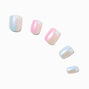 Holographic Colorblock Square Vegan Faux Nail Set - 24 Pack,