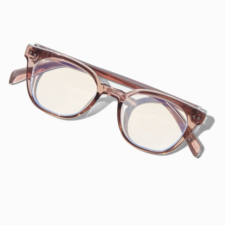 Solar Blue Light Reducing Light Gray Oval Clear Lens Frames,