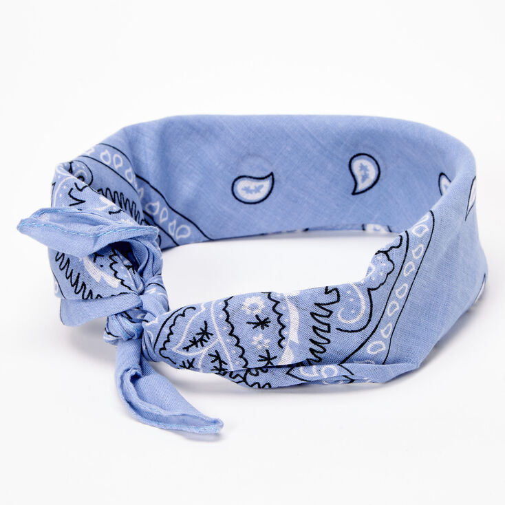 Paisley Bandana Headwrap - Chambray Blue,
