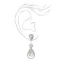 Silver-tone 1.5&quot; Rhinestone Teardrop Drop Earrings,