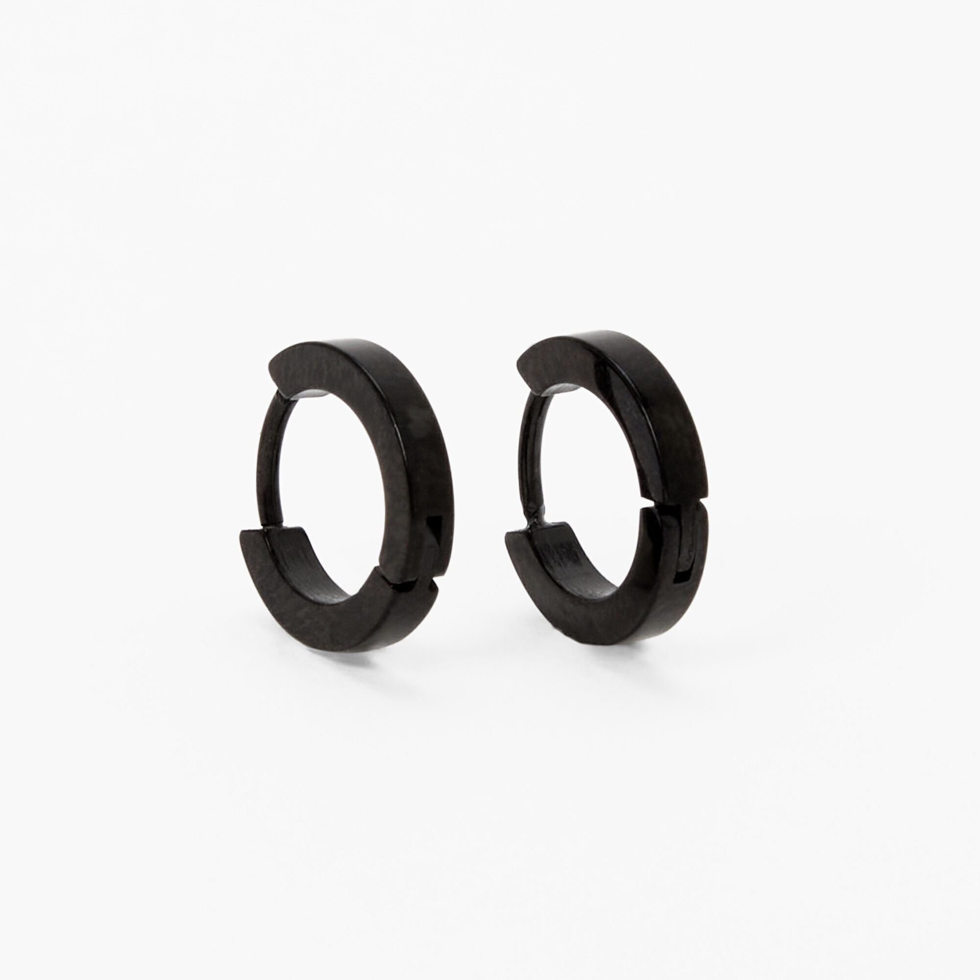 C LUXE by Claire s Black Titanium 7MM Mini Hoop Earrings Claire s US