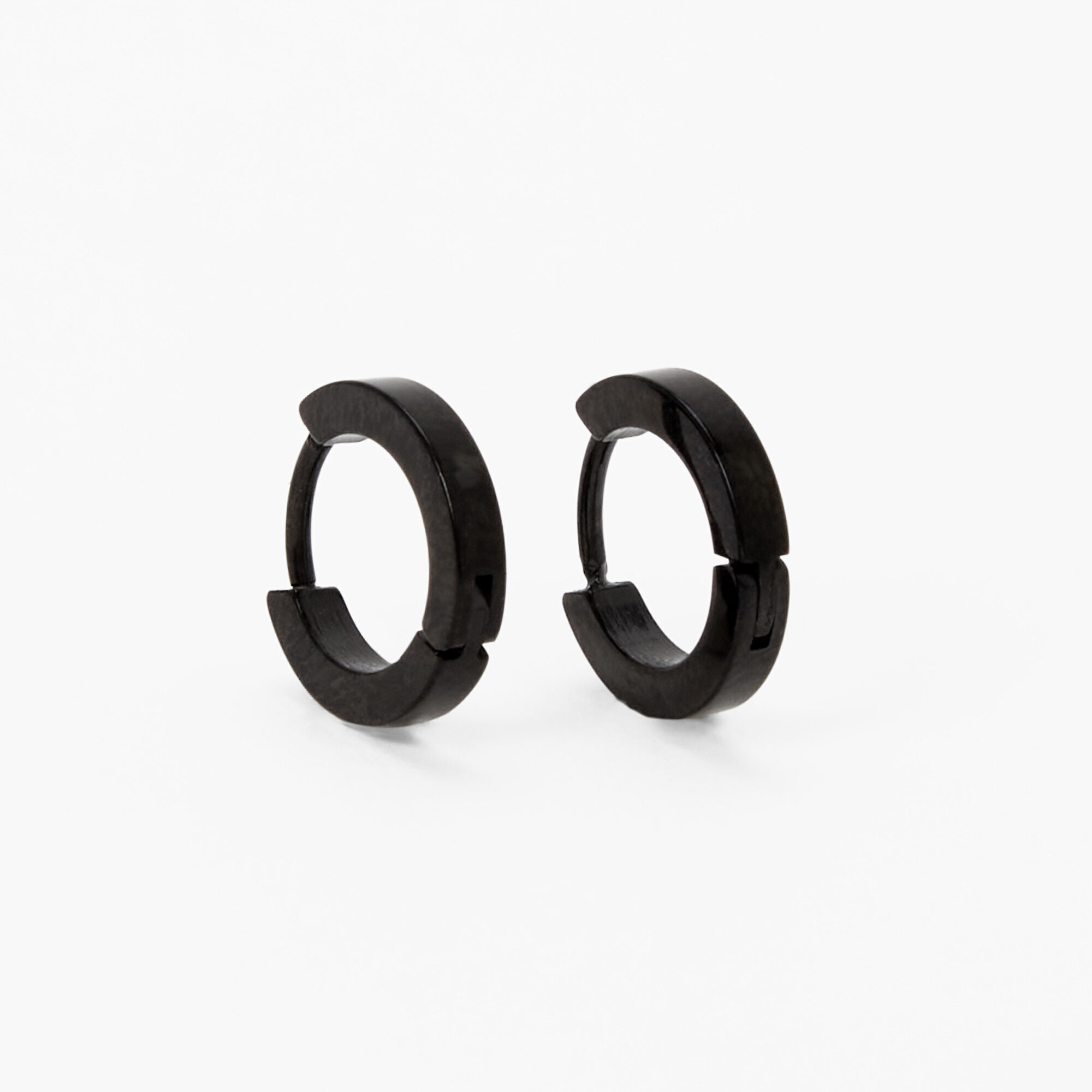 View C Luxe By Claires Titanium 7MM Mini Hoop Earrings Black information