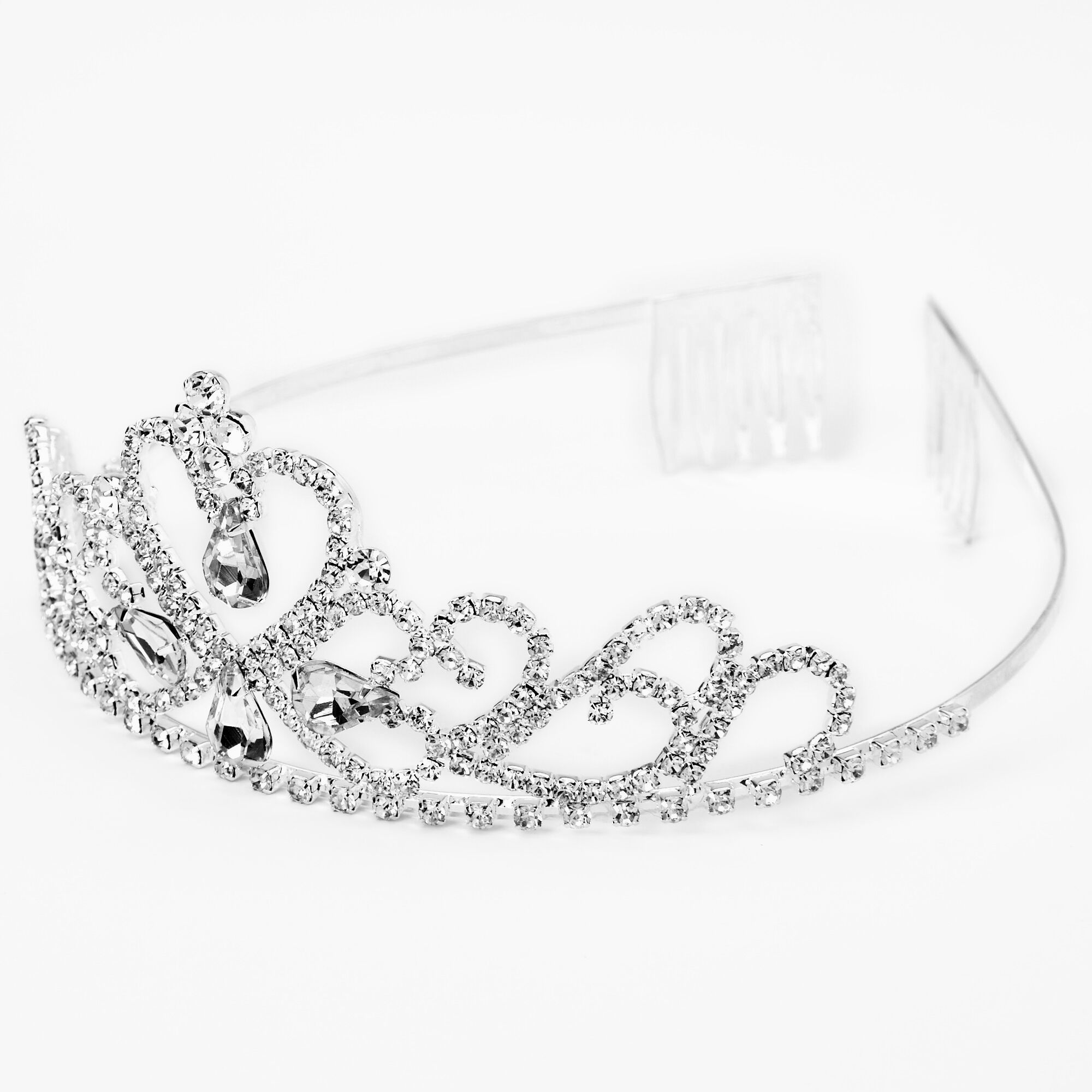 View Claires Tone Rhinestone Kate Tiara Silver information