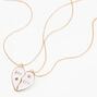 Best Friends White Split Heart Pendant Necklaces - 2 Pack,