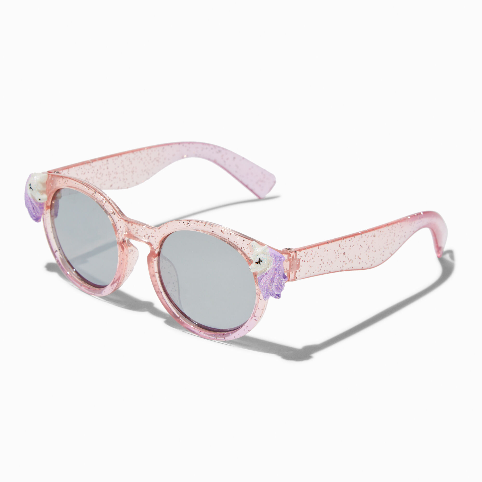 Claire s Club Unicorn Pink Glitter Mod Sunglasses