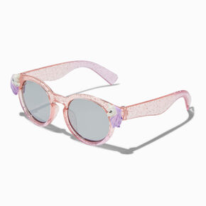 Claire&#39;s Club Unicorn Pink Glitter Mod Sunglasses,