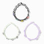 Heart, Butterfly, &amp; Flower Tattoo Stretch Bracelets - 3 Pack,