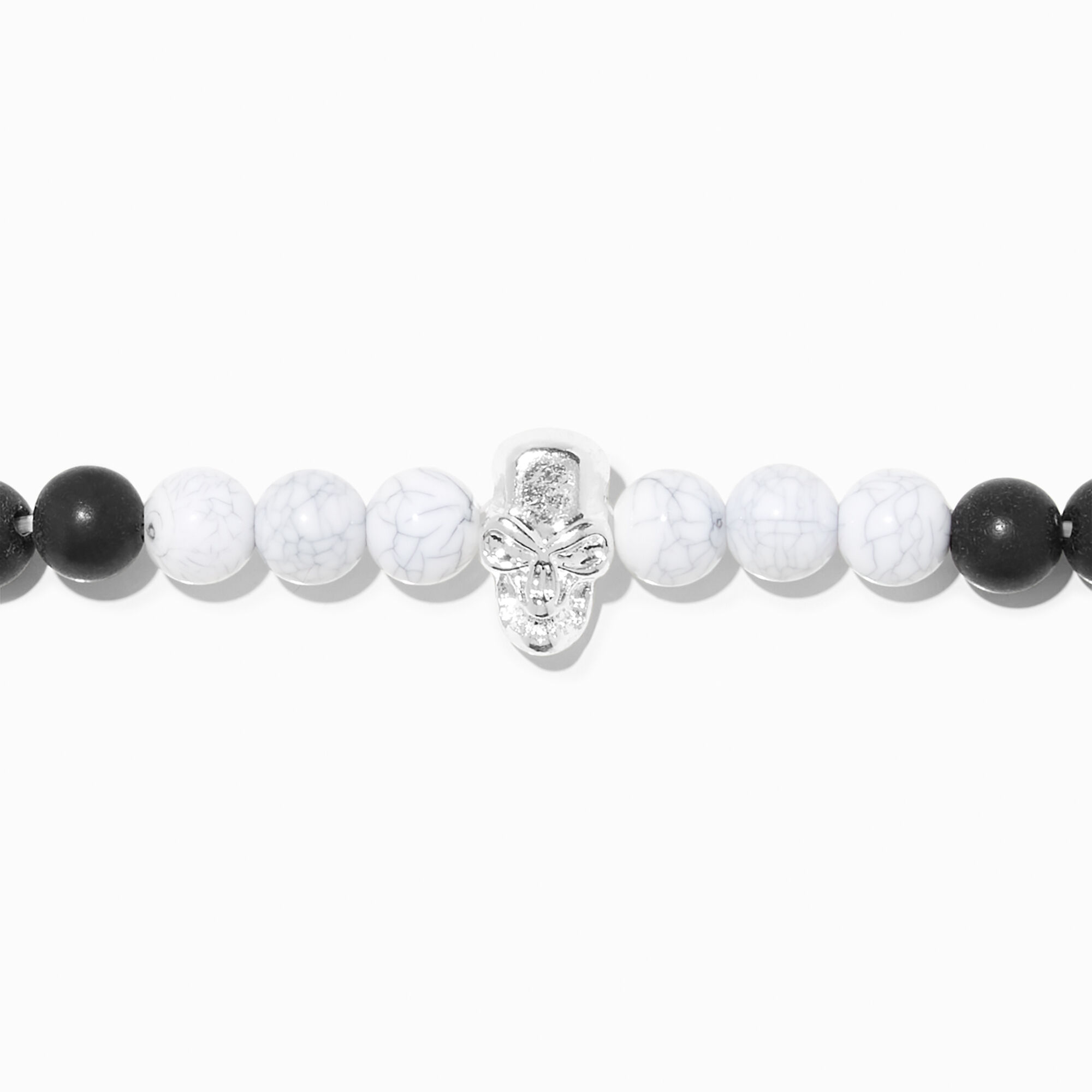 White marble bracelet with black bead store