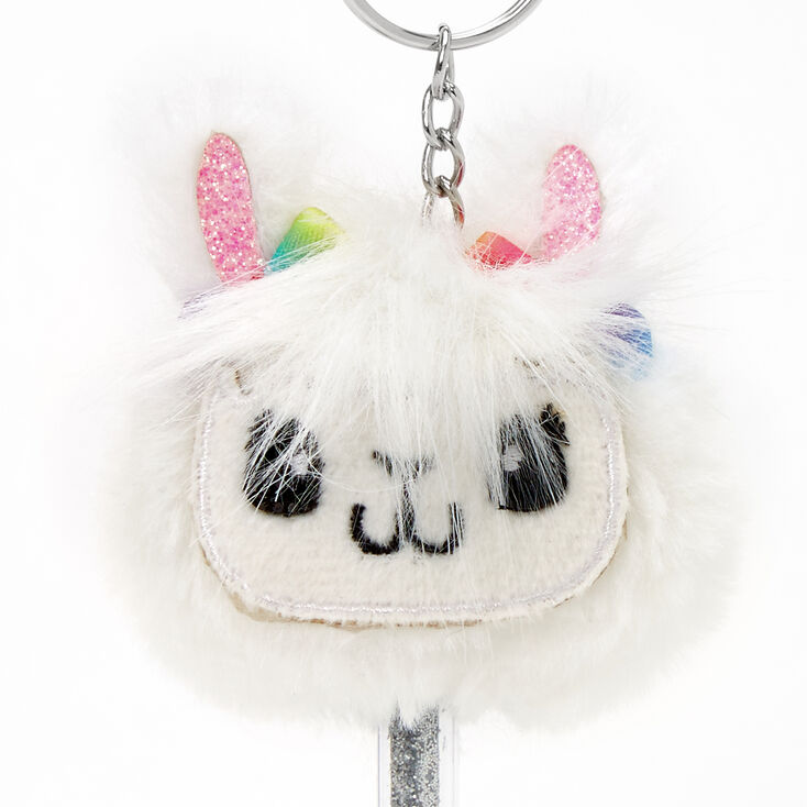 Stylo mini porte-cl&eacute;s lama - Blanc,