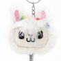 Stylo mini porte-cl&eacute;s lama - Blanc,