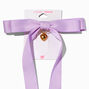 T H E M E x Claire&#39;s Purple Long Tail Gold-tone Heart Charm Hair Bow Clip,