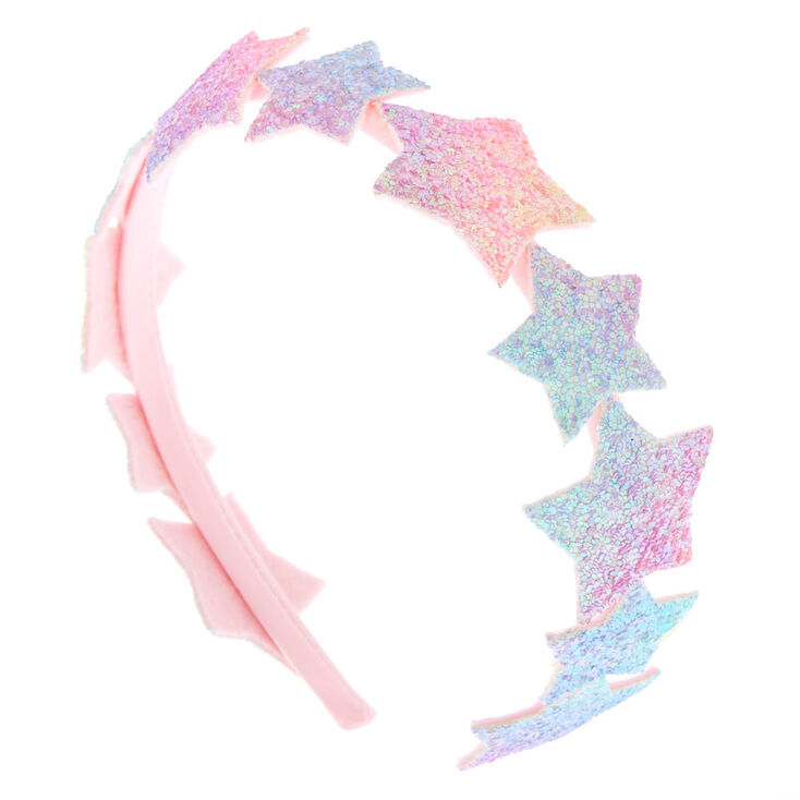Claire&#39;s Club Glitter Star Headband - Pink,