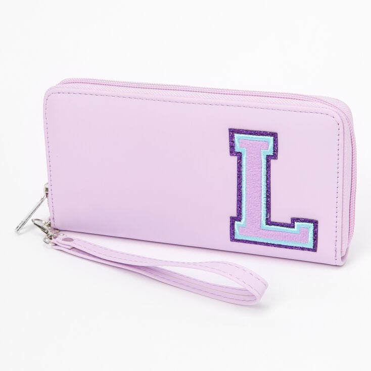 Claire's Pochette poignet à initiale rose style universitaire - L