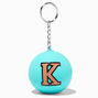 Initial Blue Stress Ball Keychain - K,