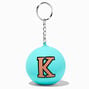Initial Blue Stress Ball Keychain - K,
