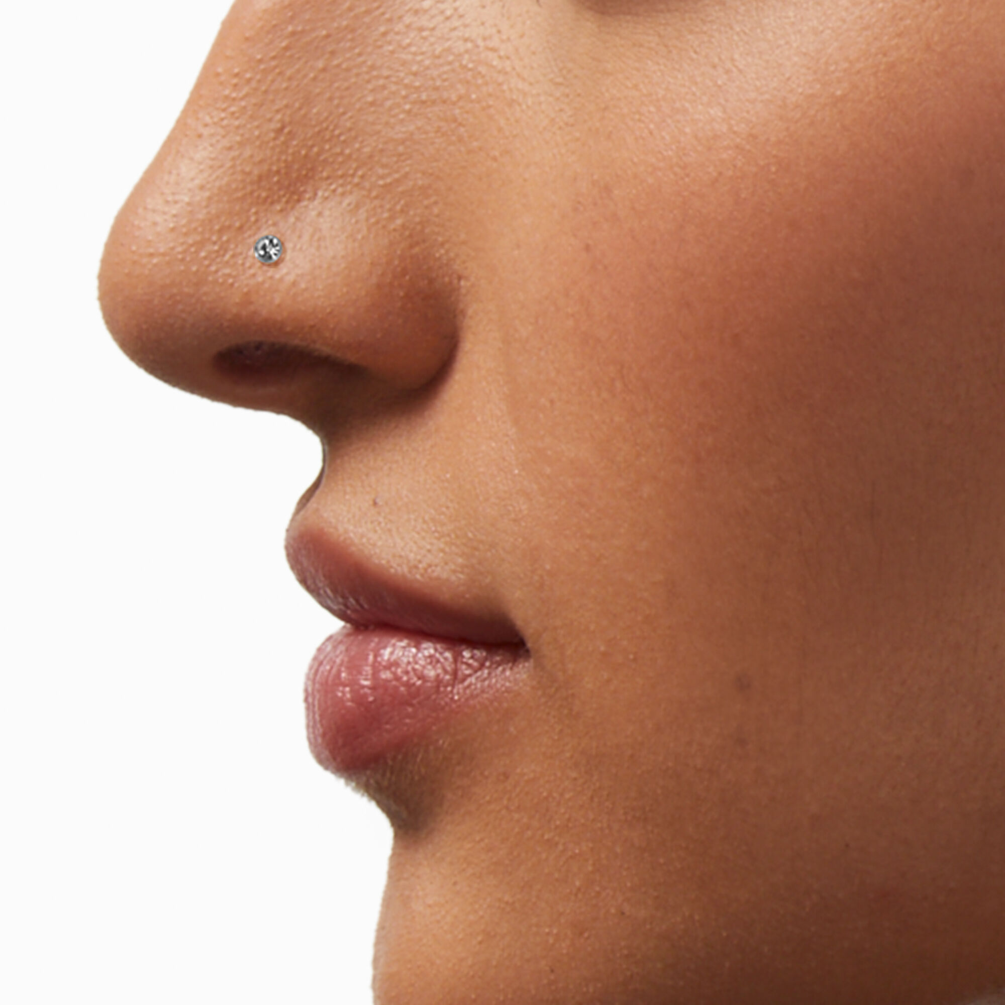 Bio Flex 20G Faux Crystal Nose Studs Clear 9 Pack