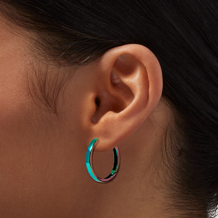 Anodized 25MM Huggie Hoop Earrings,