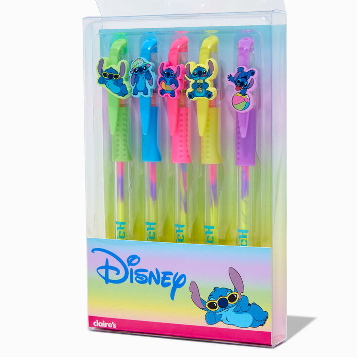 Disney Stitch Claire&#39;s Exclusive Summer Gel Pen Set - 5 Pack,