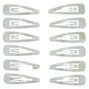 Silver Snap Hair Clips - 12 Pack,