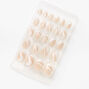 White Swirl Stiletto Press On Vegan Faux Nail Set - 24 Pack,