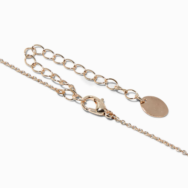 Rose Gold-tone Pearl Crystal Pendant Necklace,