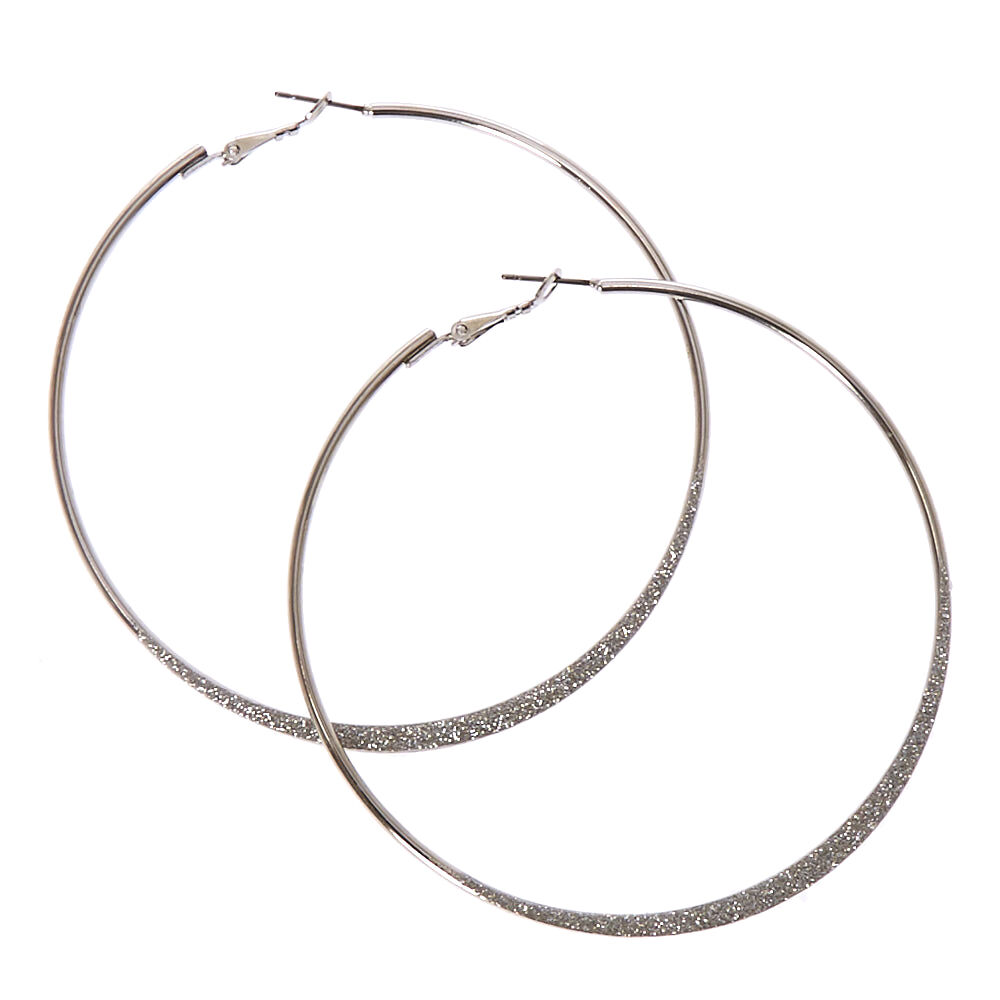 80mm silver sales hoop earrings