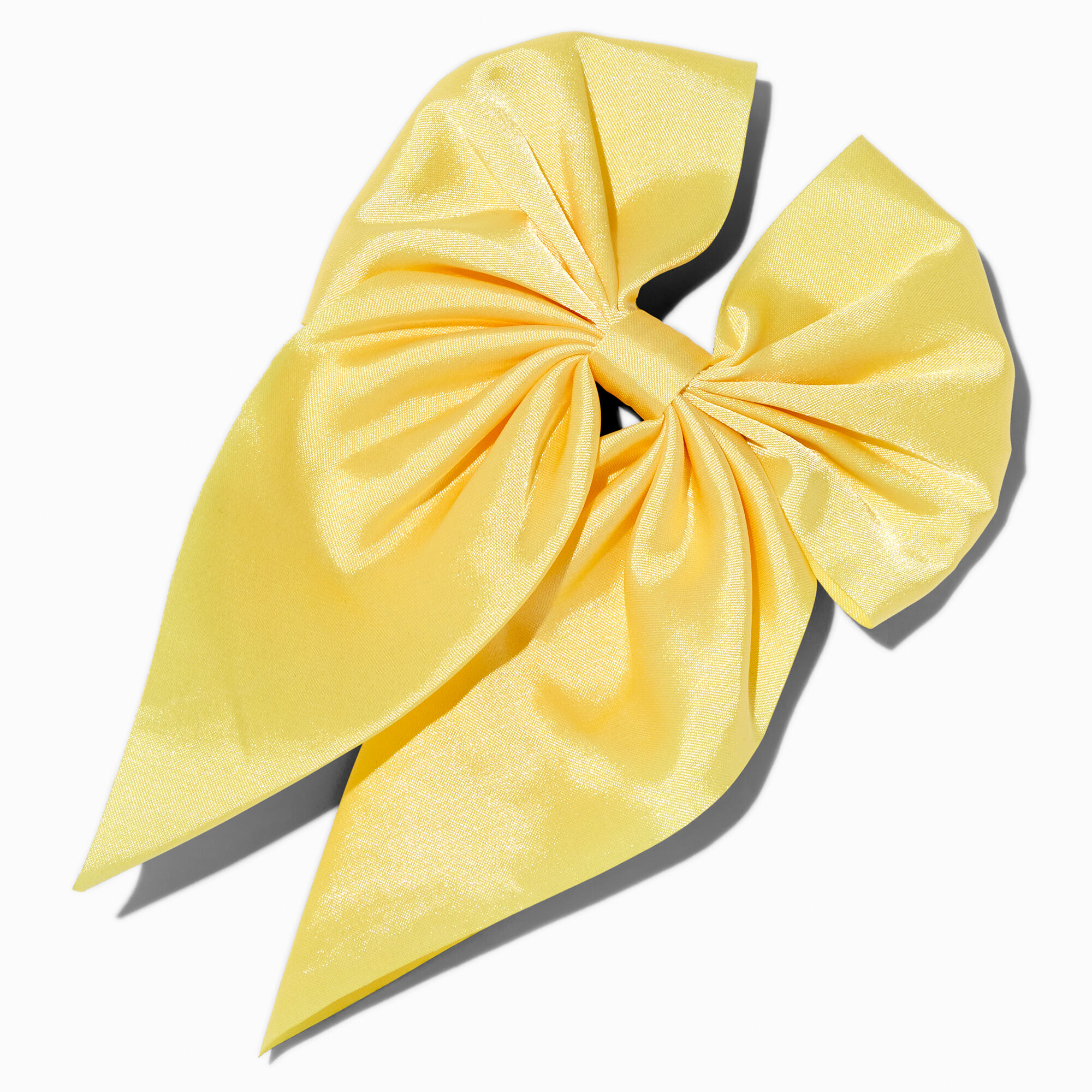 View Claires Satin Bow Barrette Hair Clip Yellow information