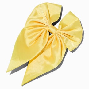 Yellow Satin Bow Barrette Hair Clip,