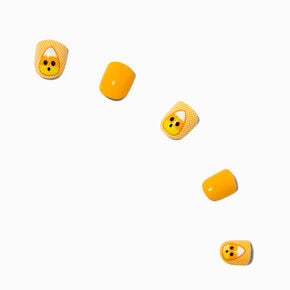 Claire&#39;s Club Candy Corn Halloween Square Press On Faux Nail Set - 10 Pack,