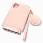Furry Pink Wristlet Phone Case - Fits iPhone&reg; 11,