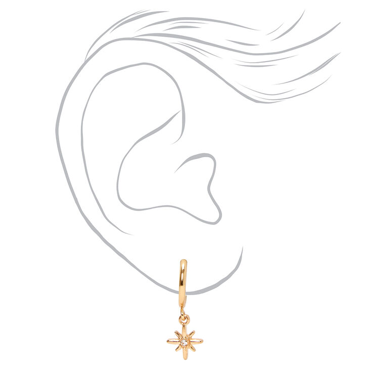 Gold-tone Galaxy Huggie Hoop Earrings - 3 Pack,