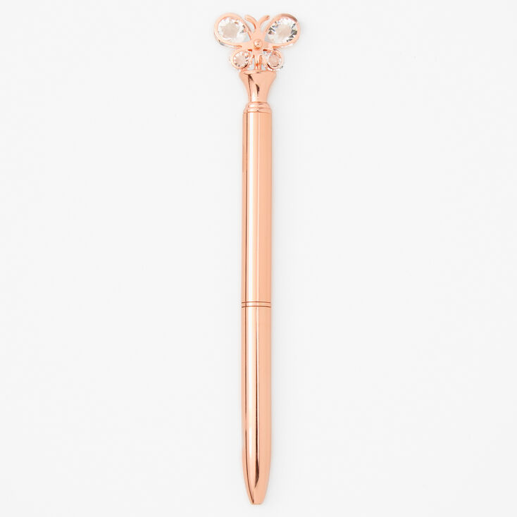 Jeweled Butterfly Rose Gold Pen,