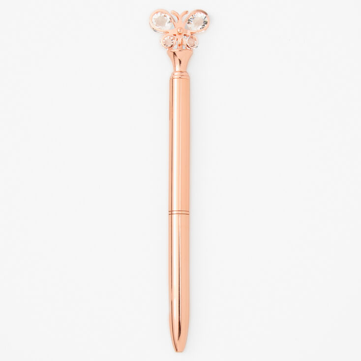 Jeweled Butterfly Rose Gold Pen,