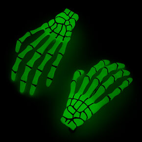 Skeleton Hands Glow in the Dark Hair Clips - 2 Pack,