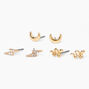 Gold Celestial Stud Earring Stackables Set &#40;3 Pack&#41;,
