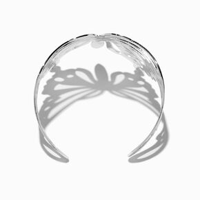 Bracelet manchette audacieux papillon couleur argent&eacute;e,
