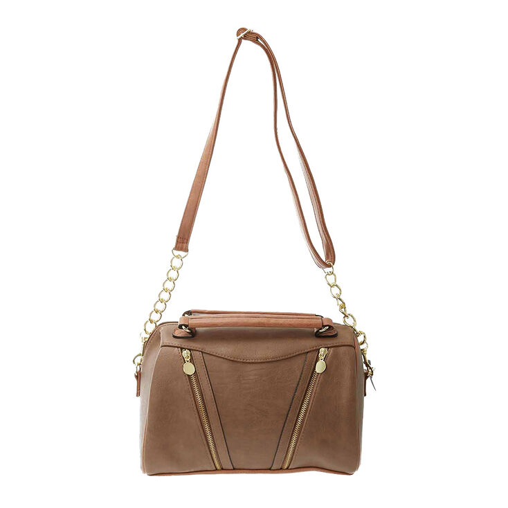 Sac bicolore taupe et brun clair,