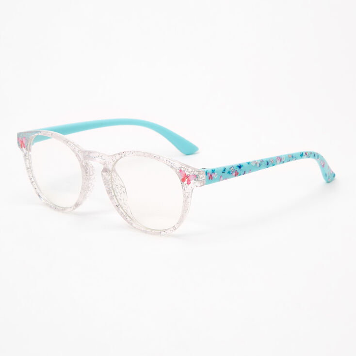 Claire&#39;s Club Butterfly Clear Lens Frames - Blue,