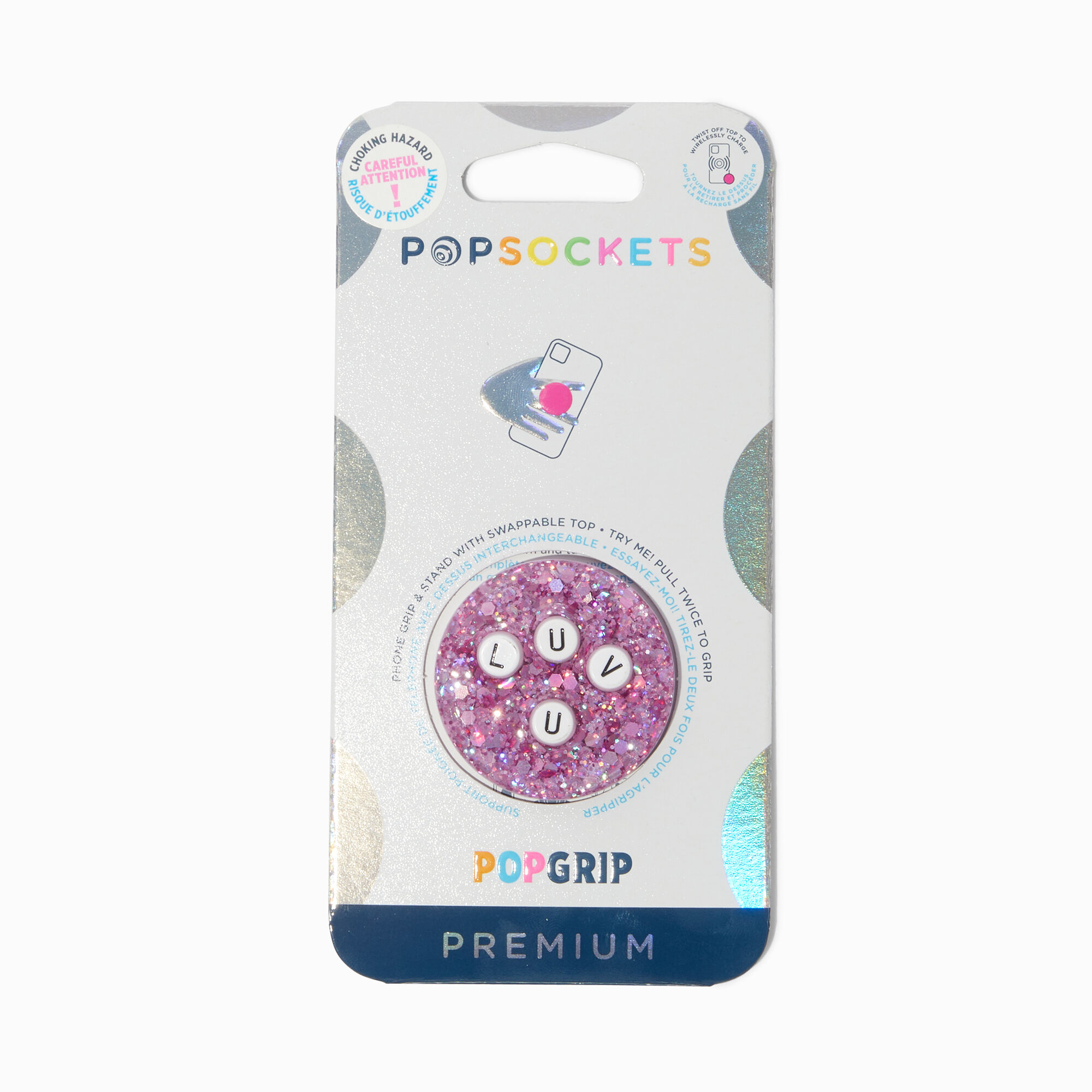 View Claires Popsockets Swappable Popgrip Luv U information