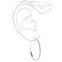 Silver 40MM Thin Glitter Hoop Earrings,