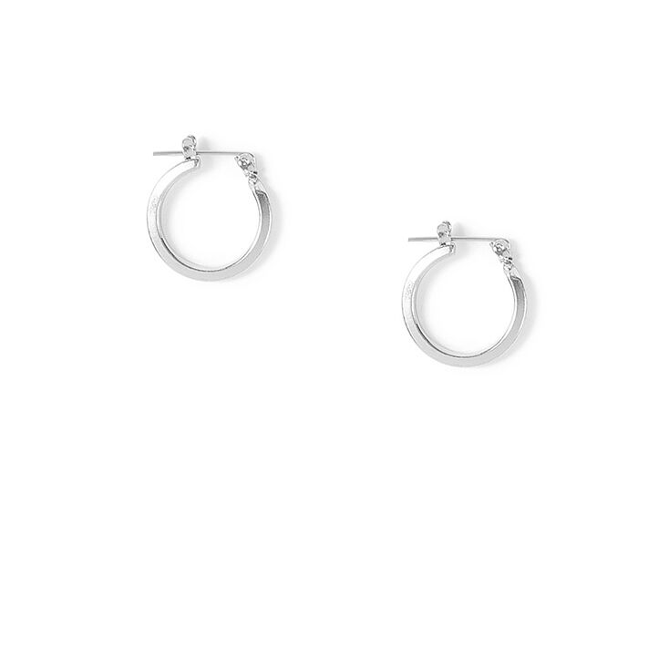 Silver-tone 15MM Hoop Earrings,