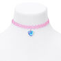 Pink Tie Dye Heart Tattoo Choker Necklace,