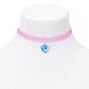 Tie Dye Heart Tattoo Choker Necklace - Pink,