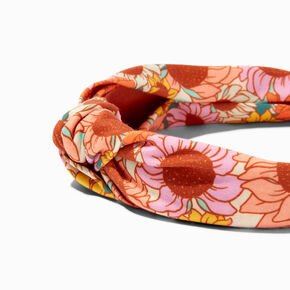 Sunflower Print Knotted Headband,