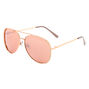 Lunettes de soleil aviateur ornement&eacute;es couleur dor&eacute; rose,