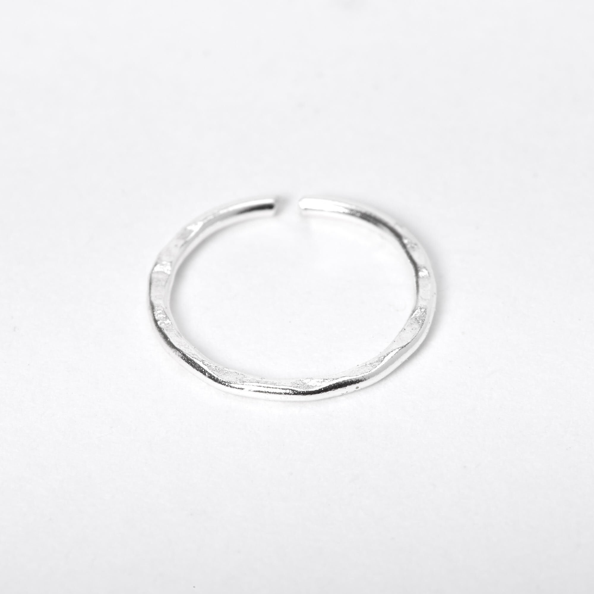 20G Sterling Silver Hammered Nose Ring