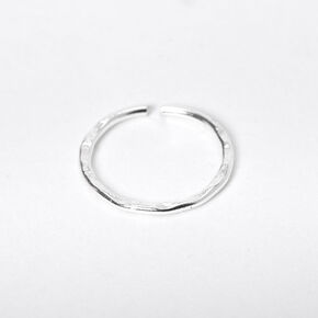20G Sterling Silver Hammered Nose Ring,
