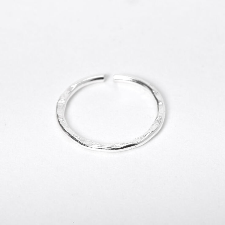 20G Sterling Silver Hammered Nose Ring,